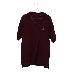 IZOD Men's Short Sleeve Polo Shirt Burgundy Size‎ Medium 100% Cotton